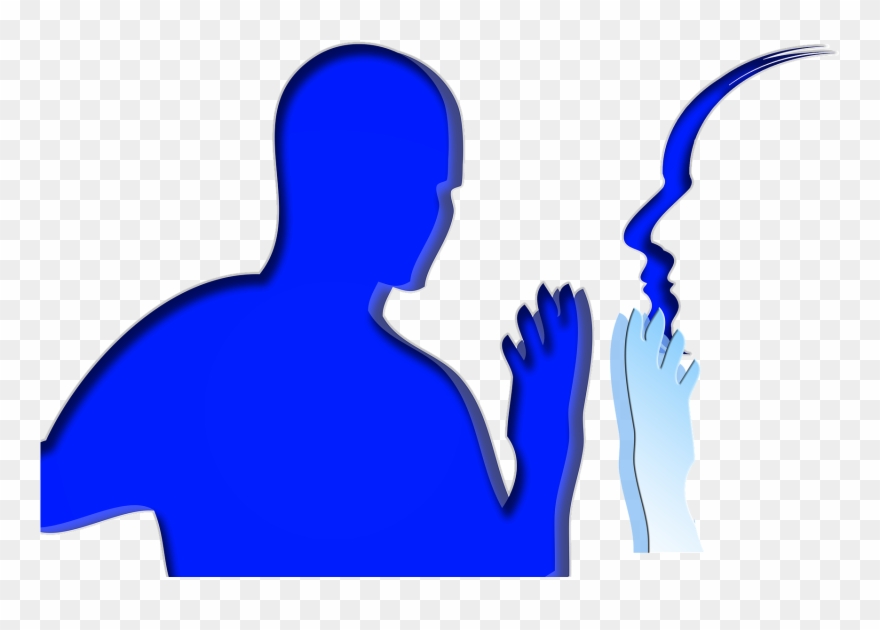 Blue Silhouette Telling - Person Clipart