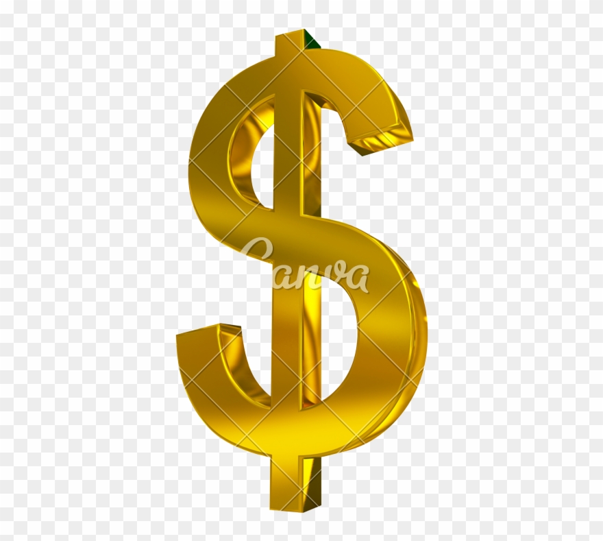 3d Golden Dollar Sign - Canva Clipart
