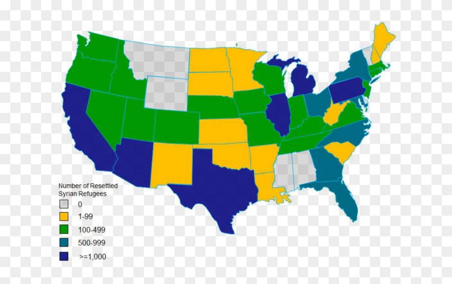 Map Of Us By Date Of Admission Spt Syrians 2017 F2 Clipart