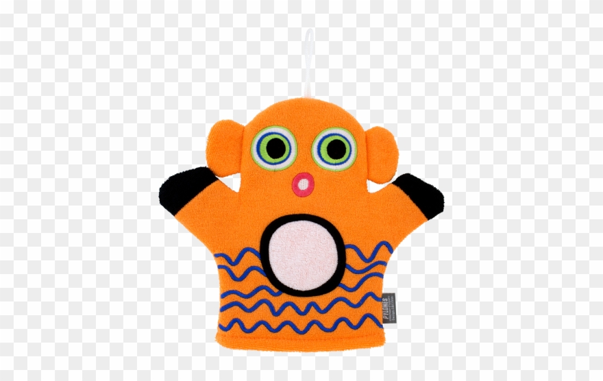 Gant De Toilette Clown Fish - Pylones Wash Glove Black And White Clipart