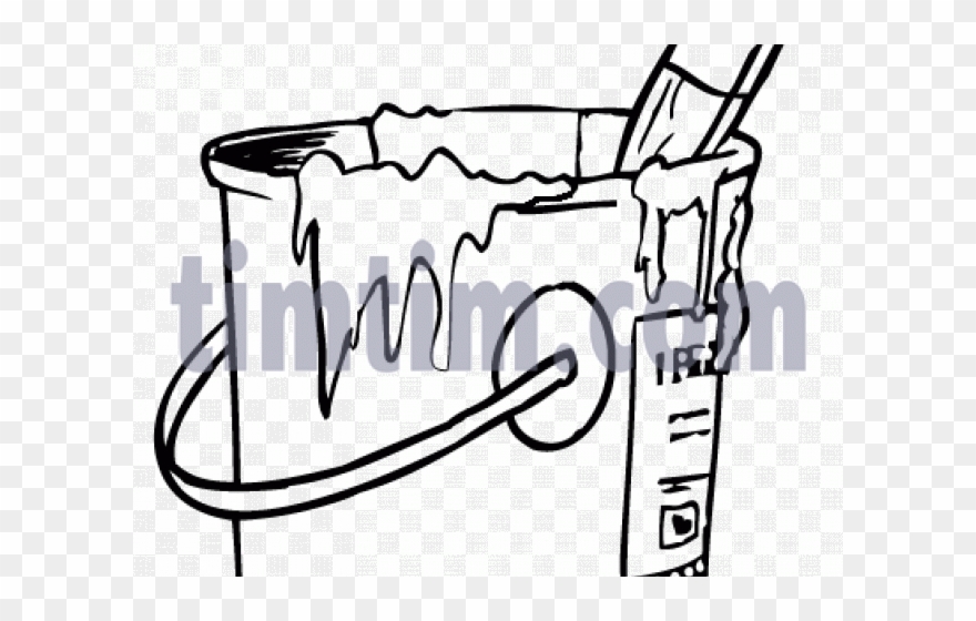 Bucket Drawing - Balde De Tinta Para Colorir Clipart