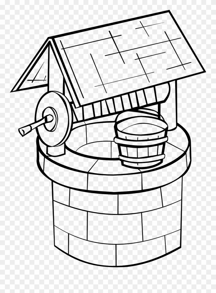 Cistern Well Water Bucket Rope Png Image - Coloring Pictures Of Well Clipart