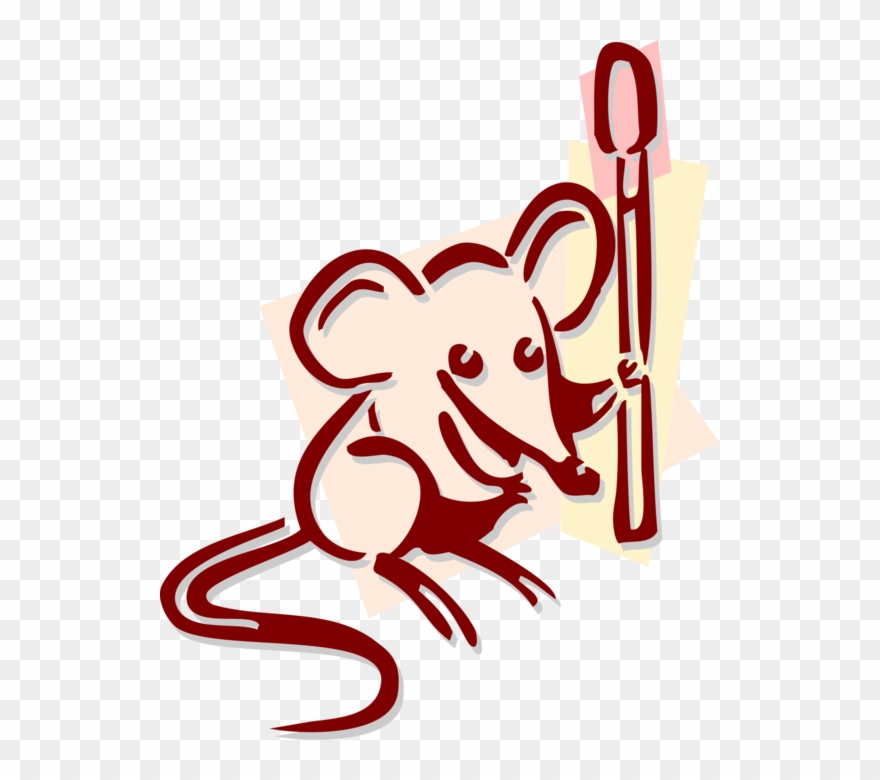 Vector Illustration Of Rodent Mouse With Match Stick Clipart