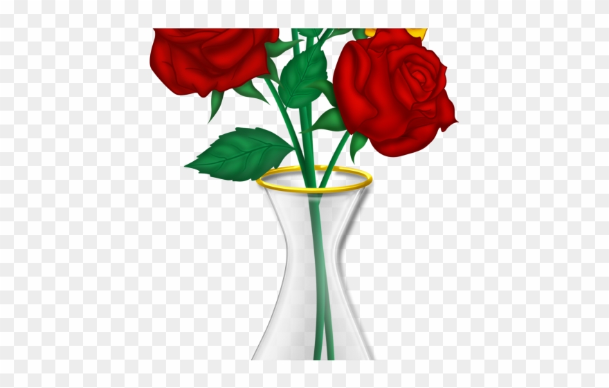 Yellow Rose Clipart Yellw - Flower Vase Clipart Png Transparent Png