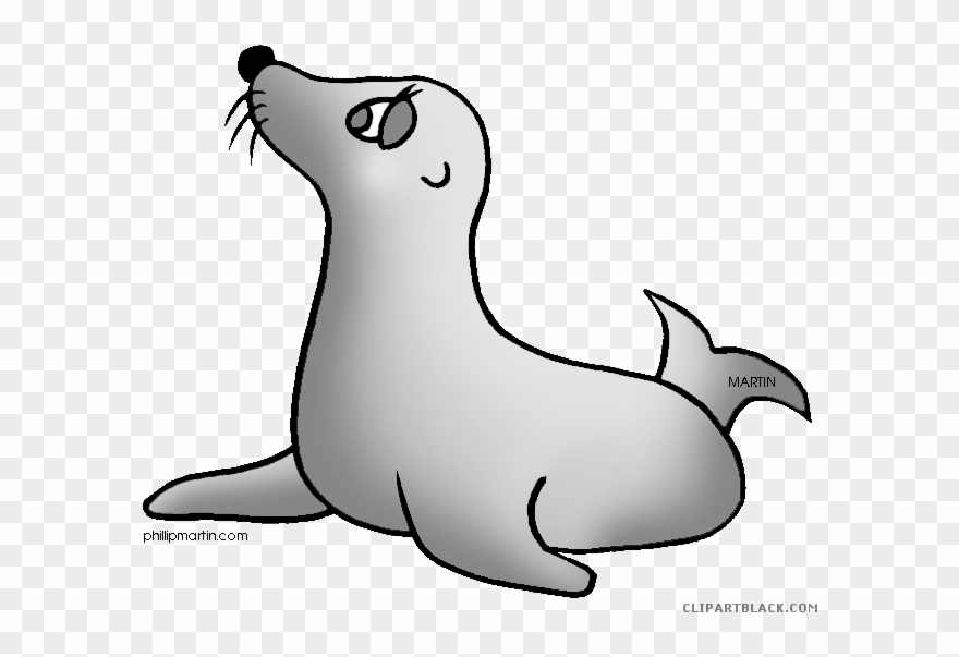 Page Of Clipartblack Com Free Black White - Hawaiian Monk Seal Clip Art - Png Download