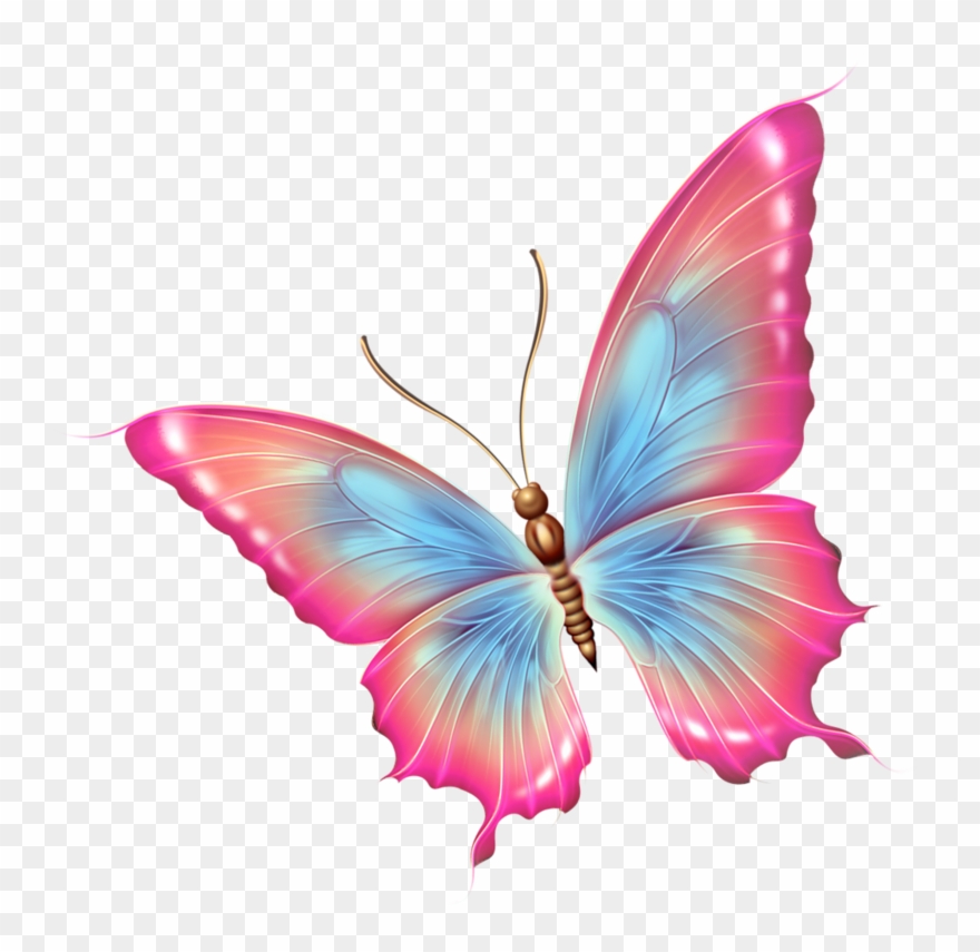 Фото, Автор Ya - Pink And Blue Butterfly Png Clipart