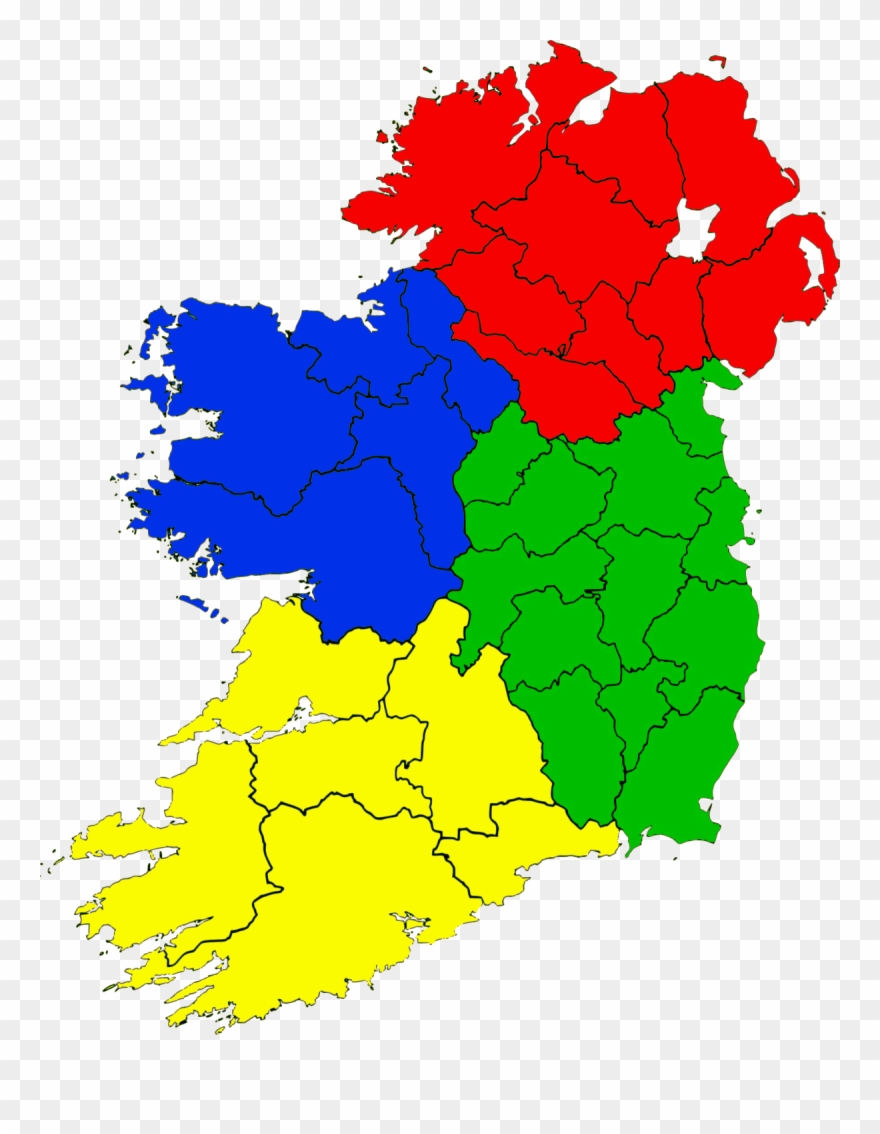 Collection Of Free Eire Clipart Simple Download - Map Of Ireland Provinces - Png Download