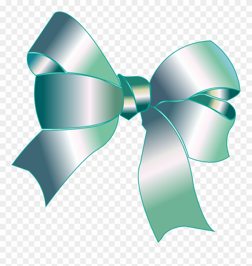 Medium Image - Silver Transparent Ribbon Bow Clipart