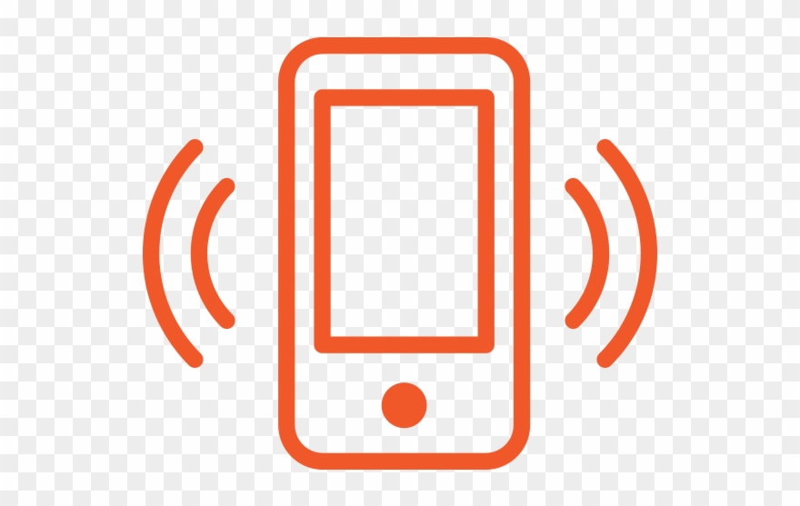 Mobile Phone Icon - Mobile Icon Png Orange Clipart