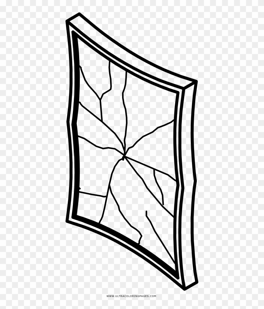 Broken Mirror Coloring Page - Desenho De Espelho Quebrado Clipart