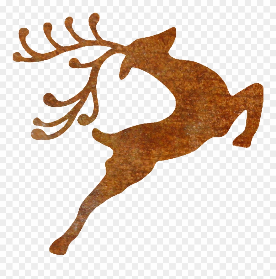 Thick Rusty Jumping Reindeer - Free Santa Sack Svg Clipart
