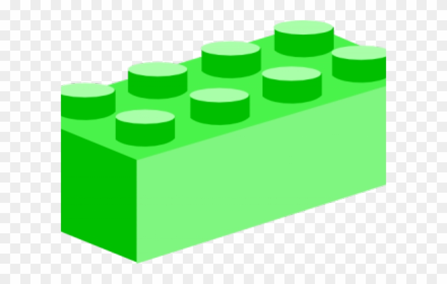 Green Brick Lego Clipart - Png Download