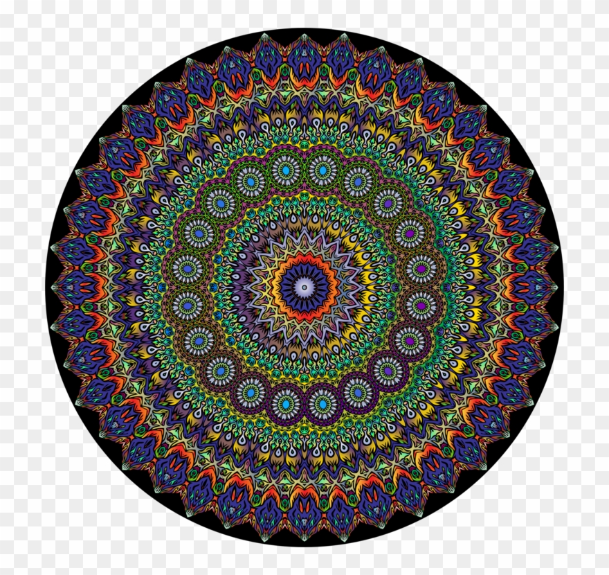 Mandala Hippie Psychedelia Hinduism Color - Mandala Psychedelic Clipart