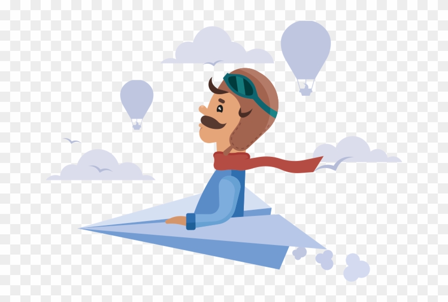 Flood Clipart Stormy Day - Piloto En Avion De Papel - Png Download