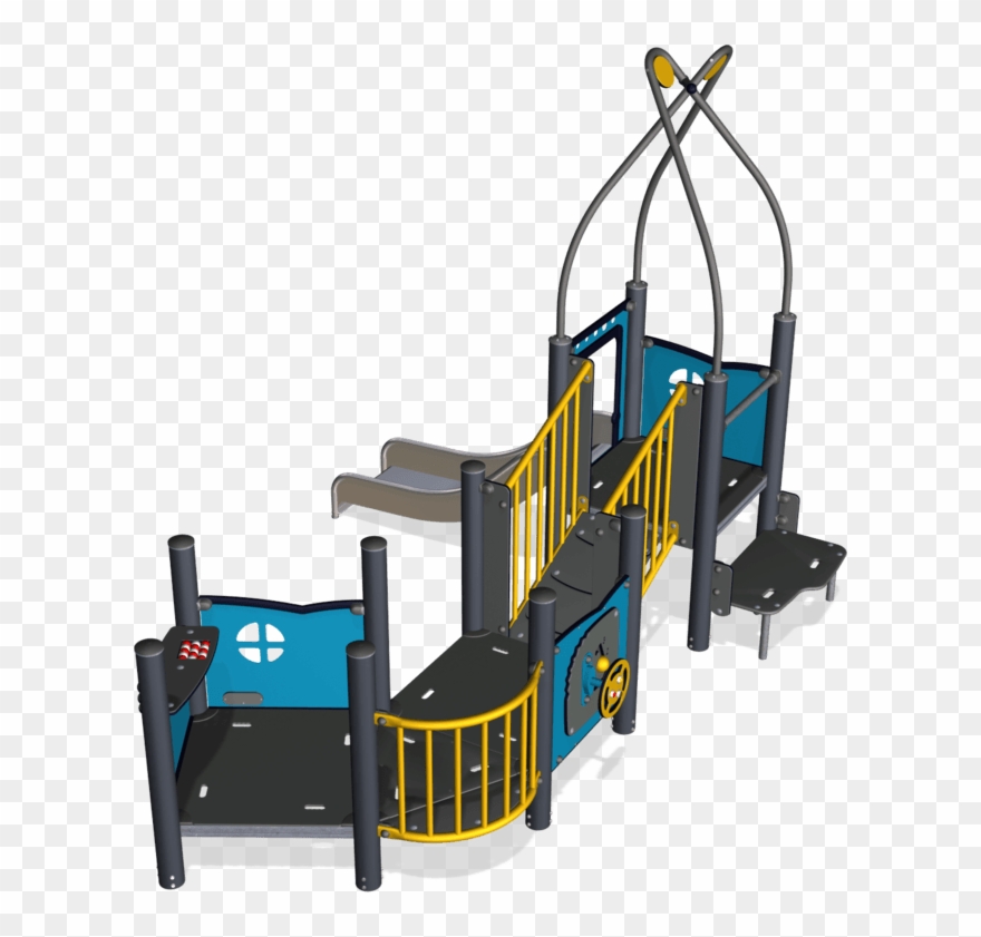 Play Tower & House With Balcony, Steel Posts, St Clipart