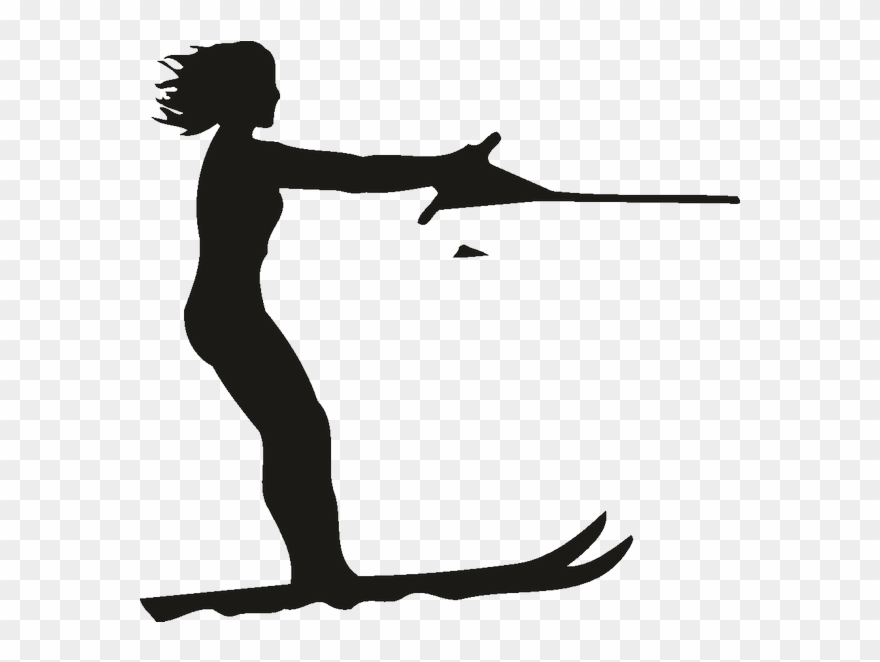 Free Download Wasserski 2 Postkarte Clipart Water Skiing - Water Ski Silhouette - Png Download