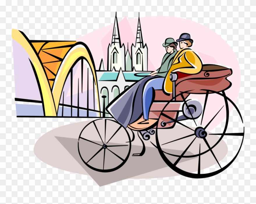 Vector Illustration Of European Transportation Inventor - Carl Benz Clipart - Png Download