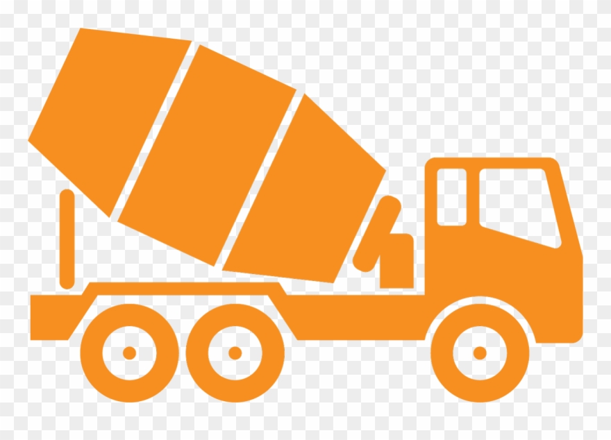 Cement Truck Orange - Rubber Stamping Clipart
