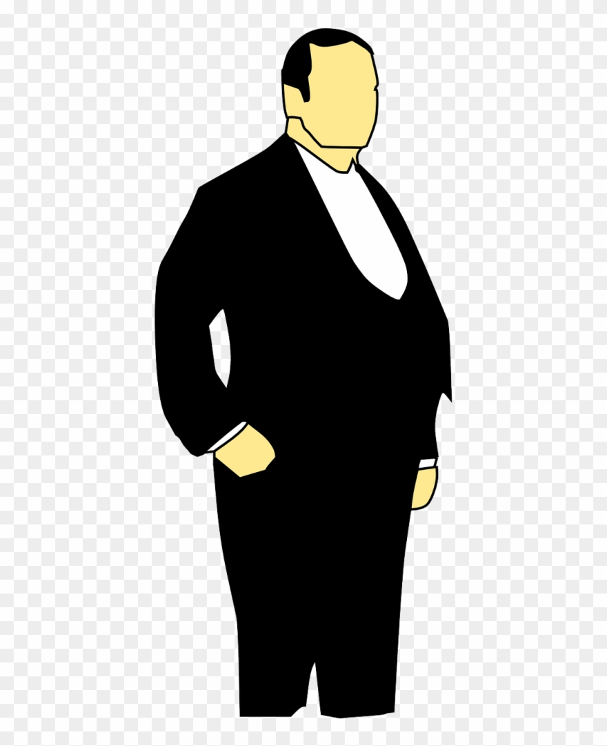 Fat Man In Suit Cartoon Clipart
