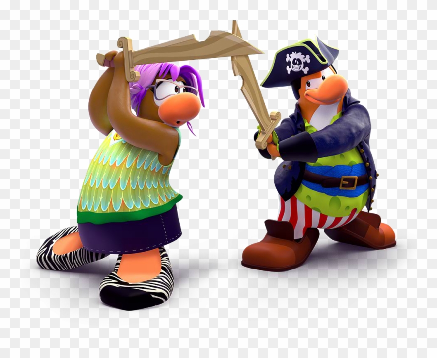 Pirate Penguins With Swords - Club Penguin Island Clipart