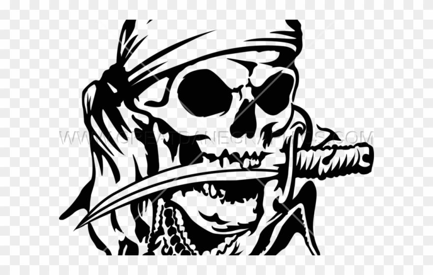 Drawn Pirate Knife - Pirates Of The Caribbean Skull Clipart