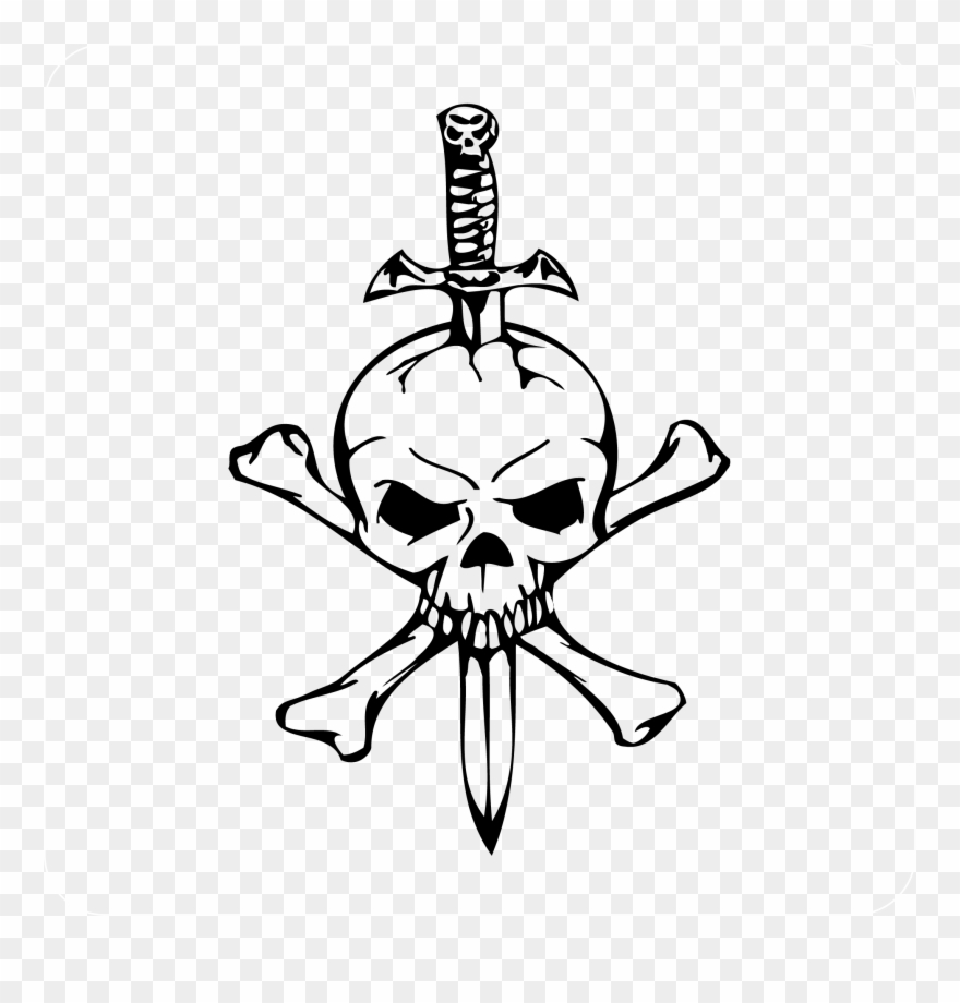 Clipart Skull Sword - Skull Coloring Pages Of Zombies - Png Download