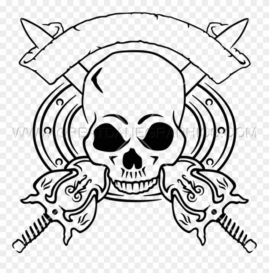 Clipart Skull Sword - Skull - Png Download