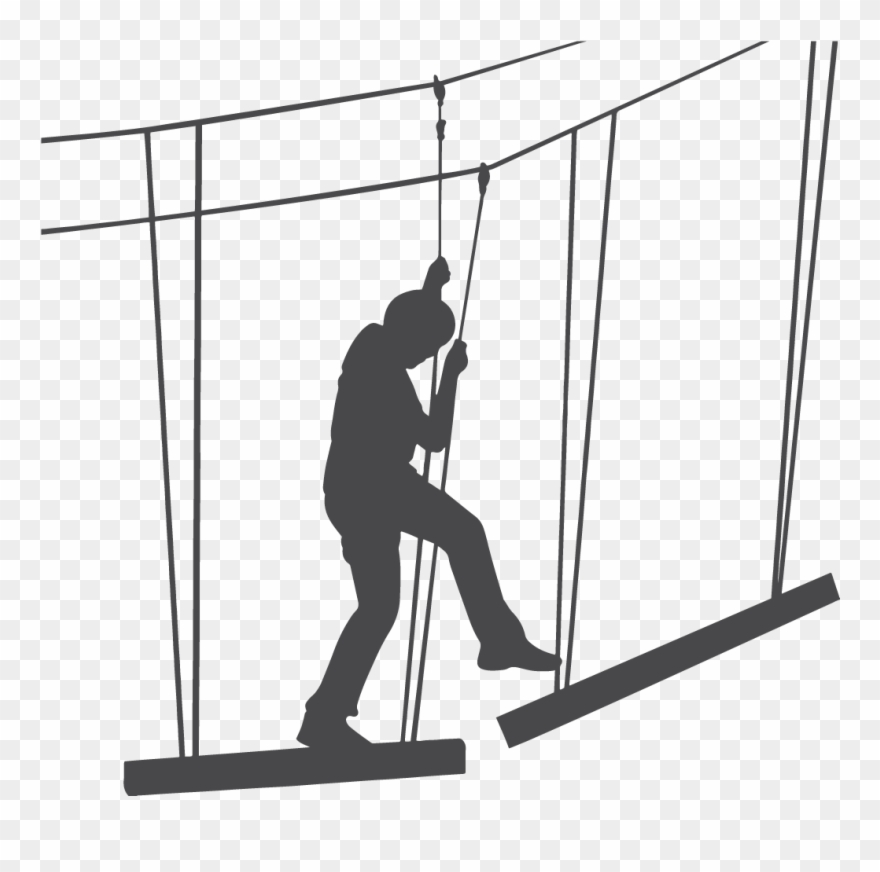 Silhouette Ropes Course - Ropes Course Png Clipart