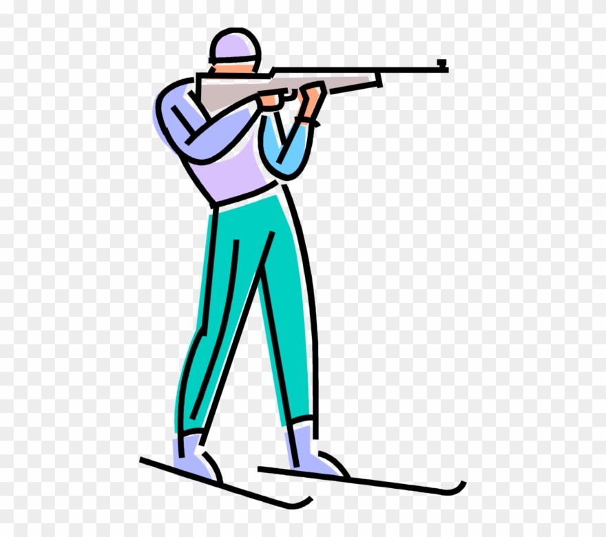 Vector Illustration Of Biathlon Winter Sport Combines - Biathlon Clipart - Png Download