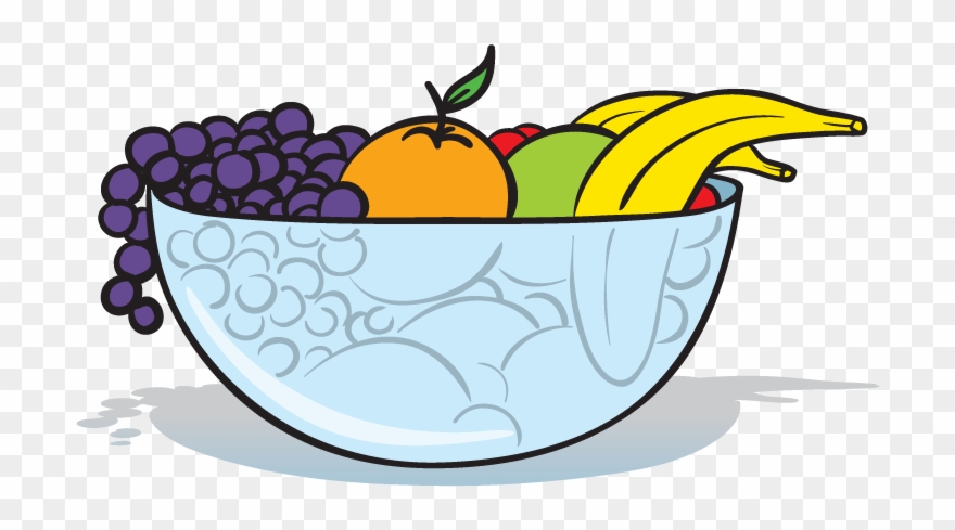 Clipart Image - Bowl Of Fruit Cartoon - Png Download