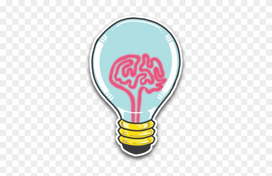 Light Bulb Brain - Incandescent Light Bulb Clipart