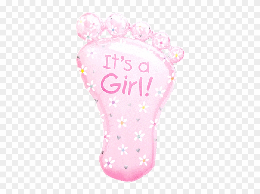 It's A Girl Footprint Mylar Shape Balloon - Amscan International Super Shape Foot Its A Girl Clipart