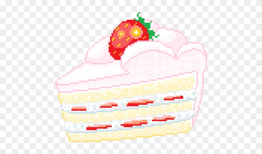 Kawaii Pixel Cake Clipart