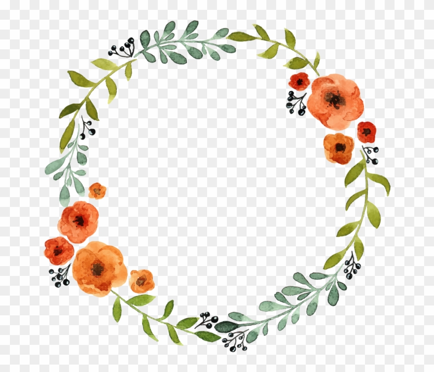 Floral Wreath Personalised Name - Wreath Clipart