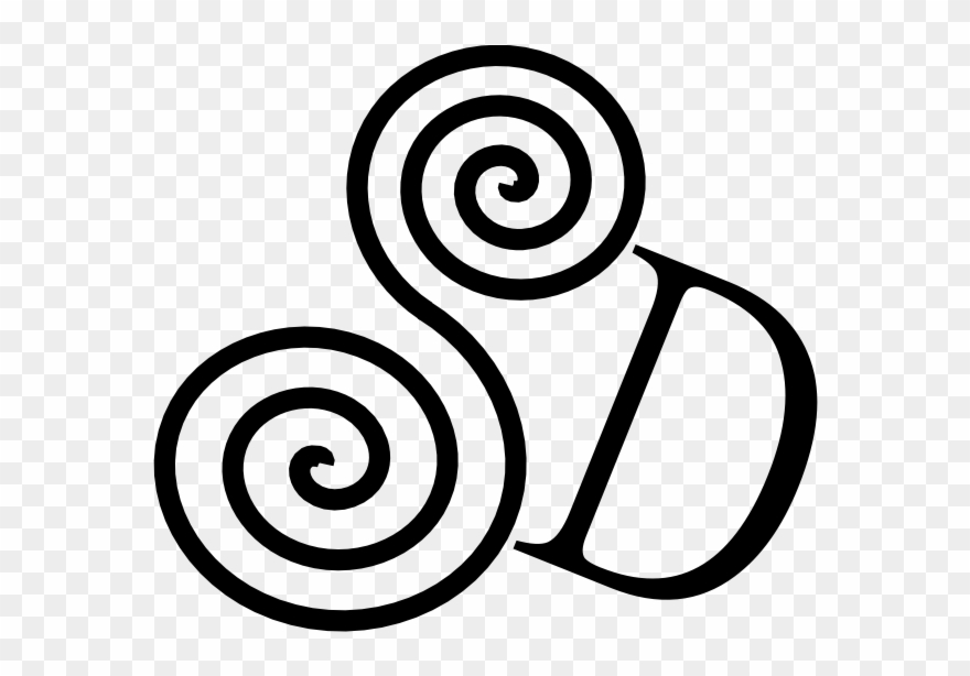 The Spinny Doo Silly Face Logo - Line Art Clipart