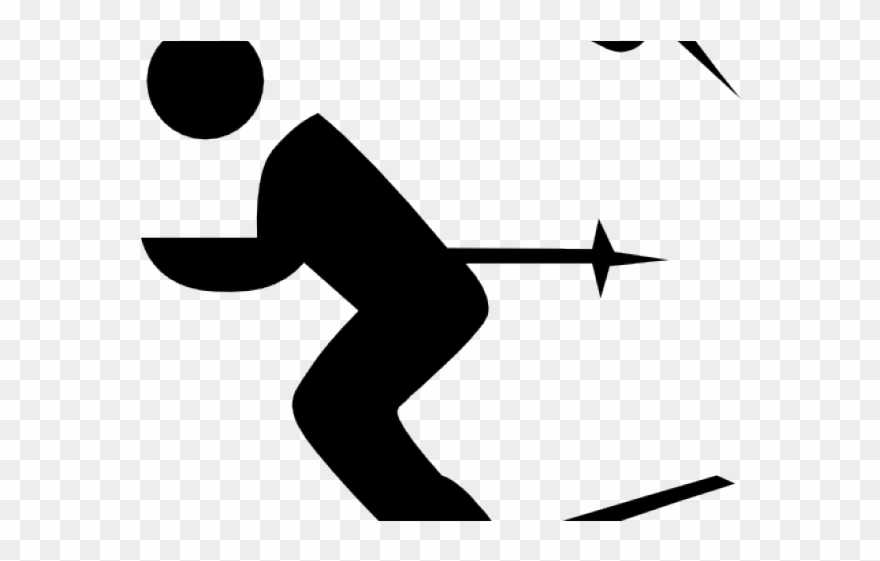 Skiing Clipart Skii - Skier / Skiing Symbol Sign 3" Sew On Patch Black & - Png Download