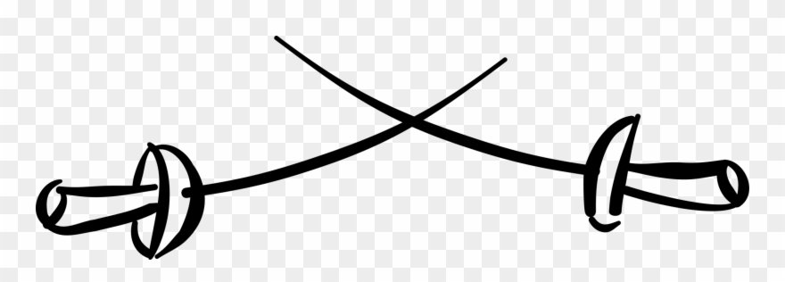 Vector Illustration Of Fencing Sword Foils - Dramatic Convention Clipart