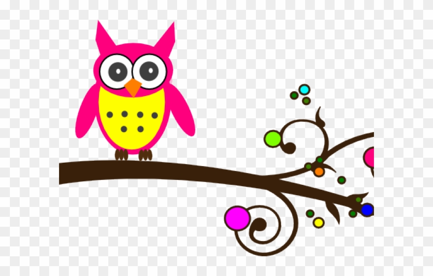 Free Horizontal Vine Clipart - Owl On A Branch Painting - Png Download