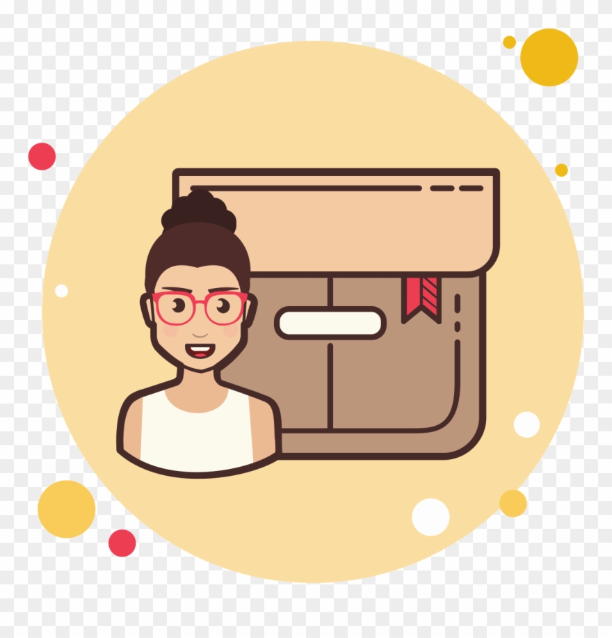 Girl With Glasses Product Box Icon - Icon Clipart