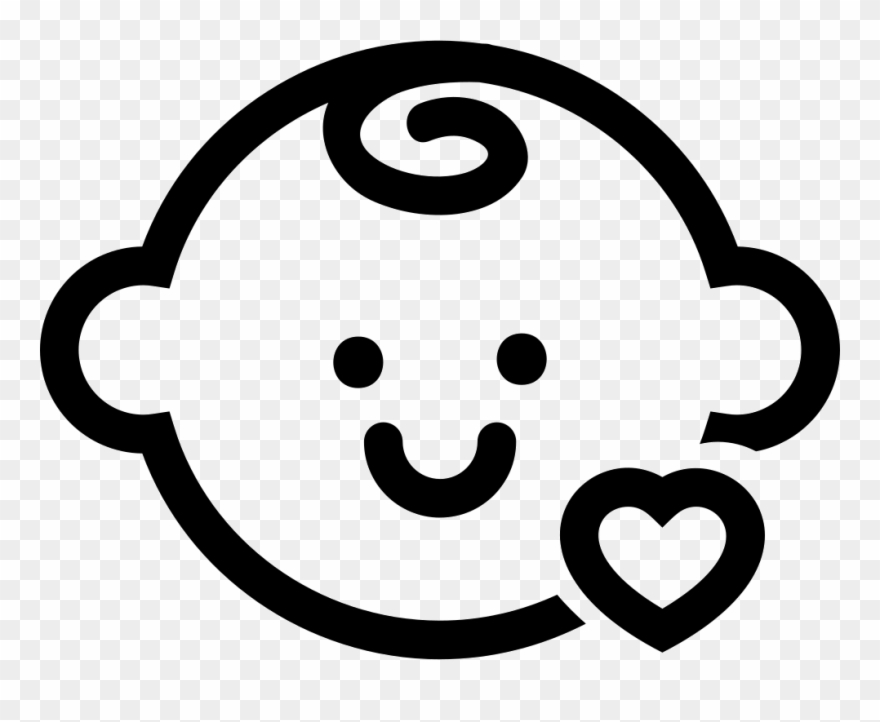Baby Head With A Small Heart Outline Comments - Baby Icon Png Transparent Clipart