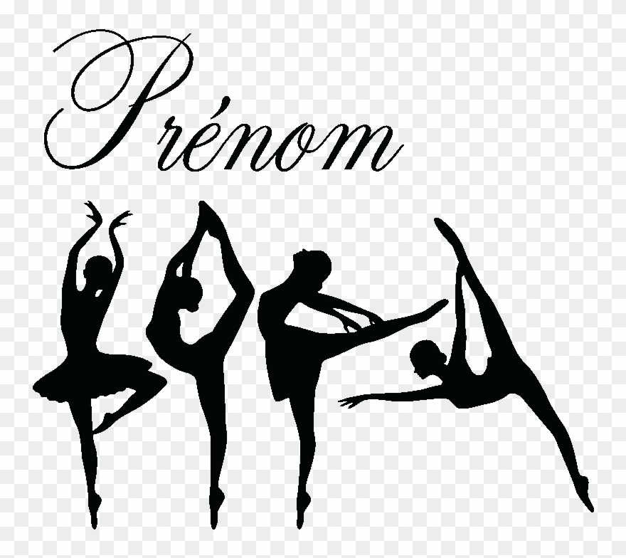 Stickers Prenom Personnalise 4 Ballerines Ambiance - Overstock.com Removable Art Wall Sticker Four Girls Clipart