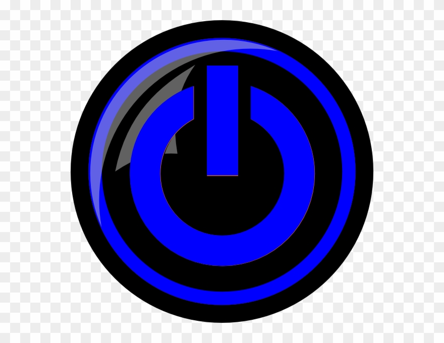 Blue Power Button Svg Clip Arts 600 X 600 Px - Png Download