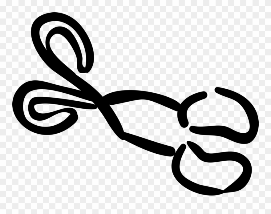 Vector Illustration Of Kitchen Utensil Food Tongs - Kitchen Utensil Clipart