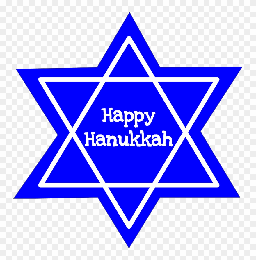 Happy Hanukkah, Star Of David, Black And White, - David Star Green Clipart