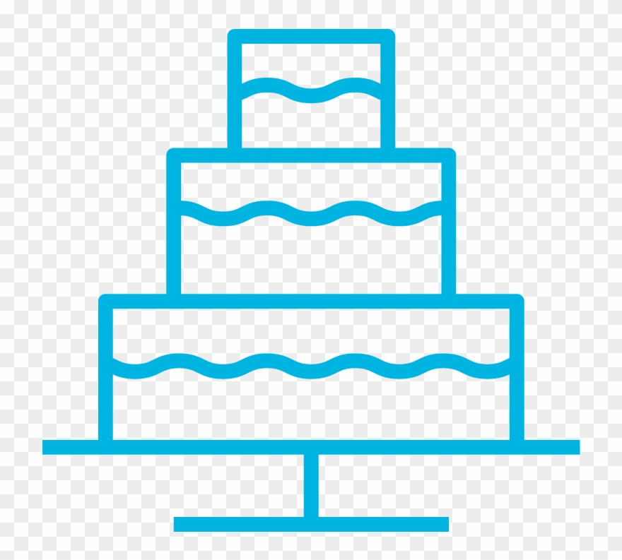 Line Drawing Of A Wedding Cake - Vector Graphics Clipart