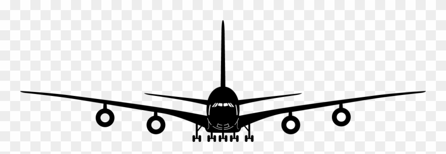 Clipart Plane Front - Aeroplane Front View Vector - Png Download