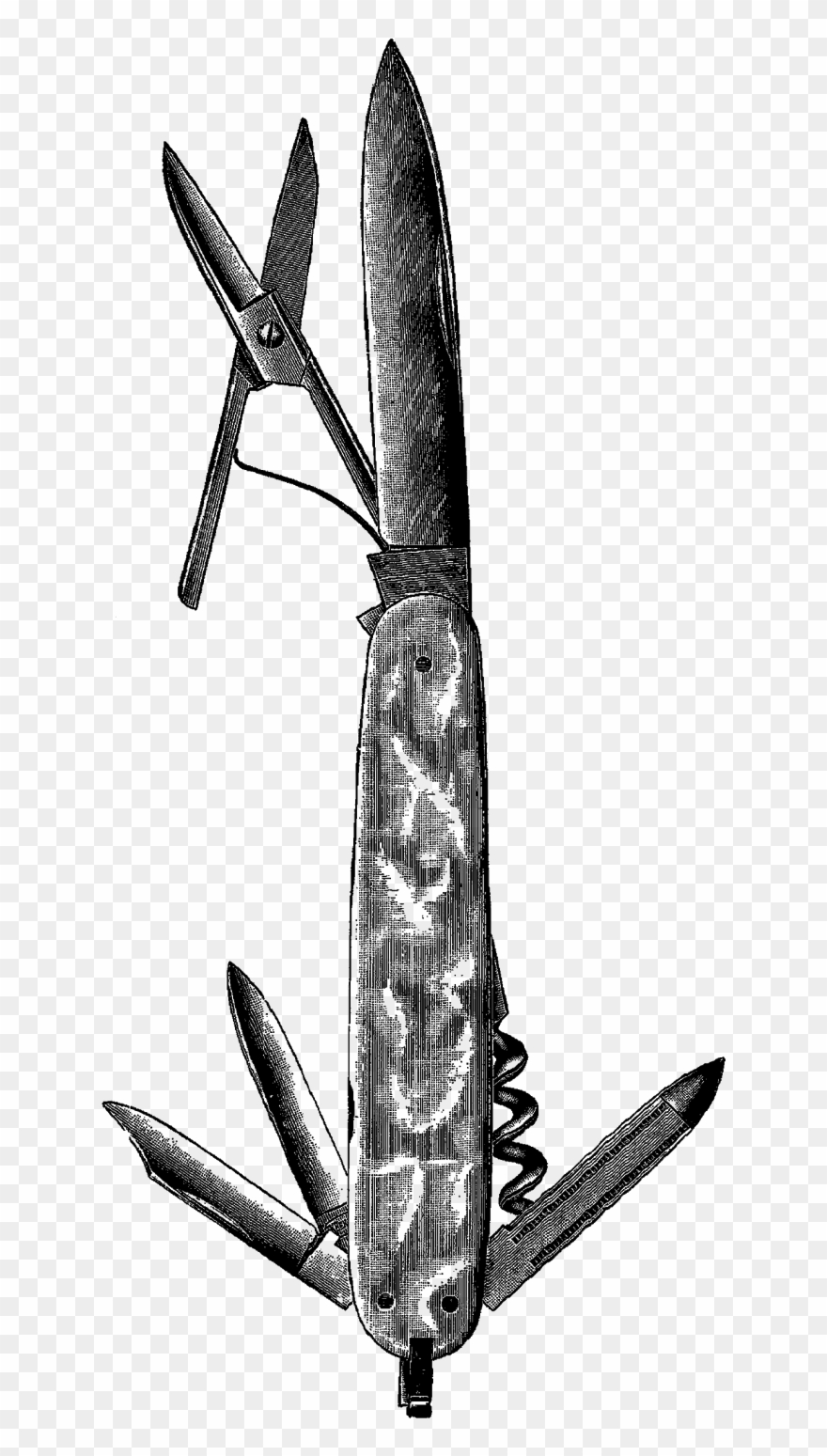 What A Wonderful, Vintage Combination Pocket Knife - Knife Clipart