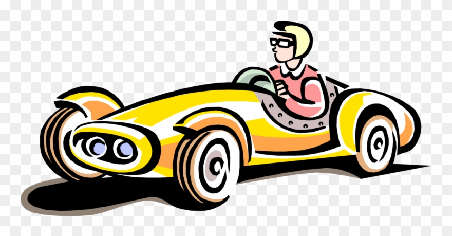 Vector Illustration Of Vintage Race Car Automobile - Race Car Clip Art - Png Download