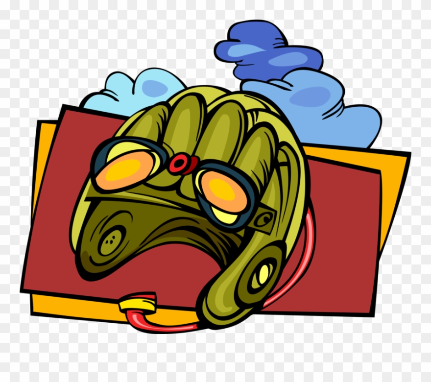 Aviator Or Bomber Hat Vector Image Illustration - Aircraft Pilot Clipart