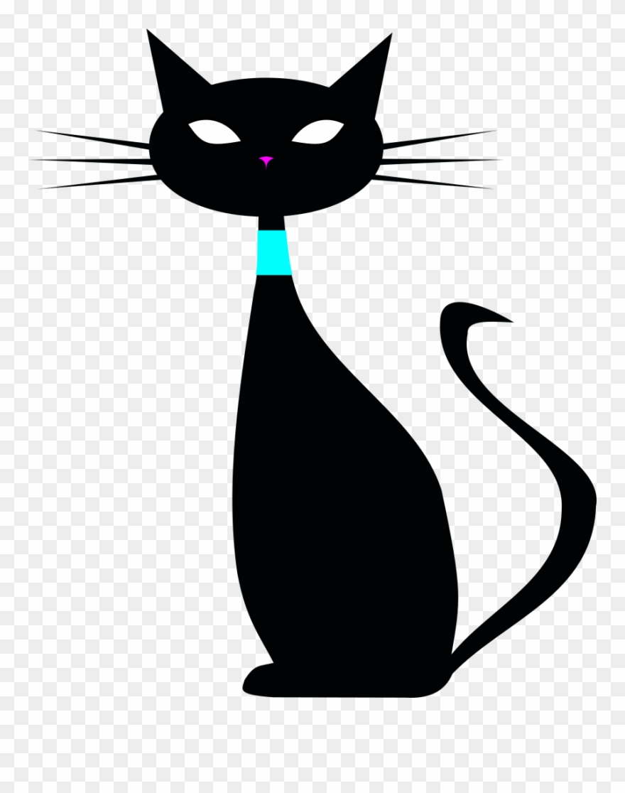 Meow Blackcat - Domestic Short-haired Cat Clipart